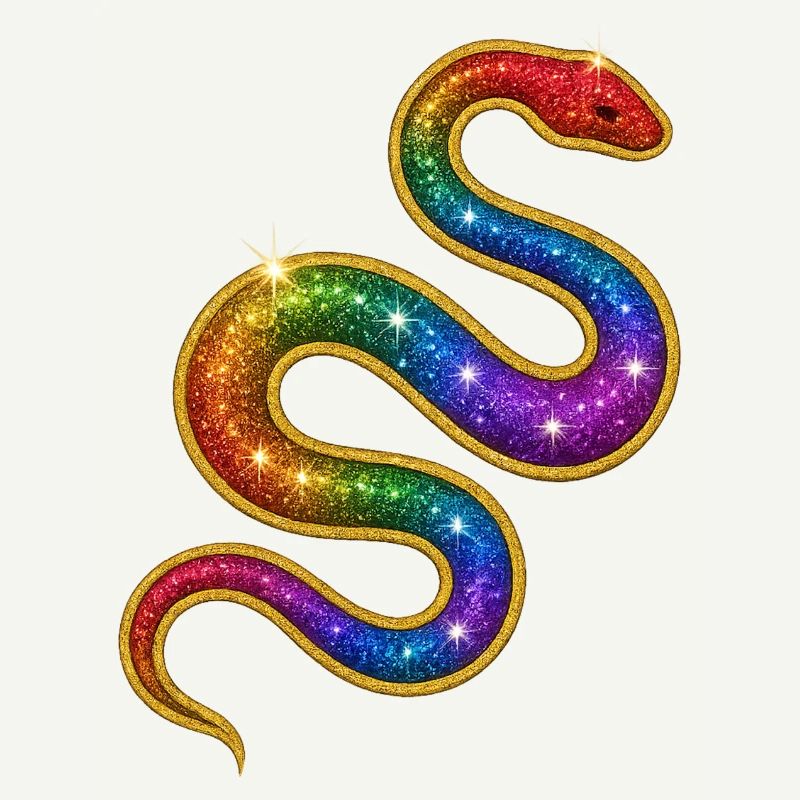 Rainbow Glitter Snake
