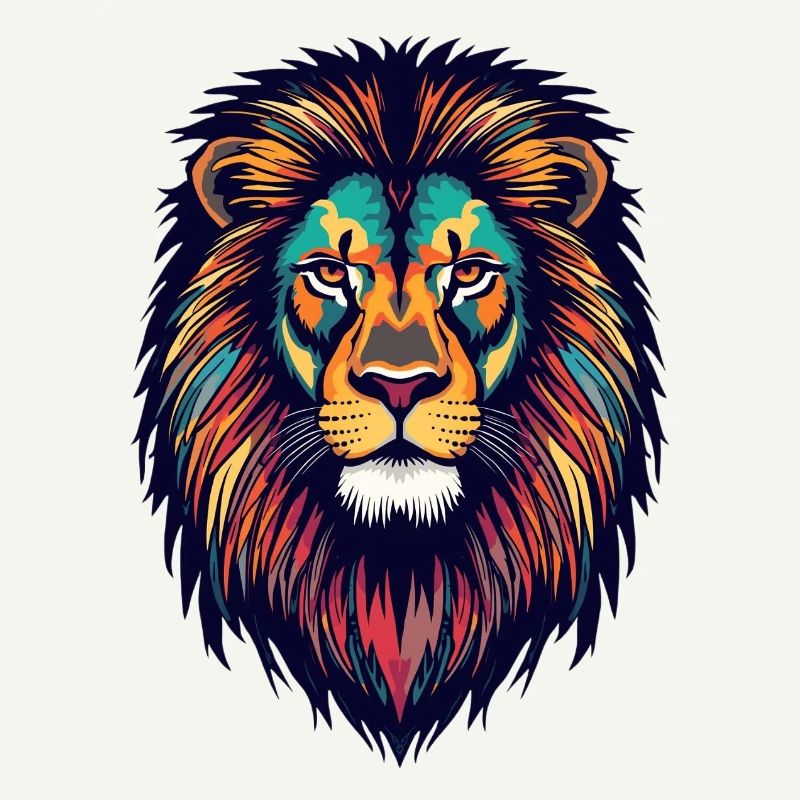 Explosion de couleur de lion brillant