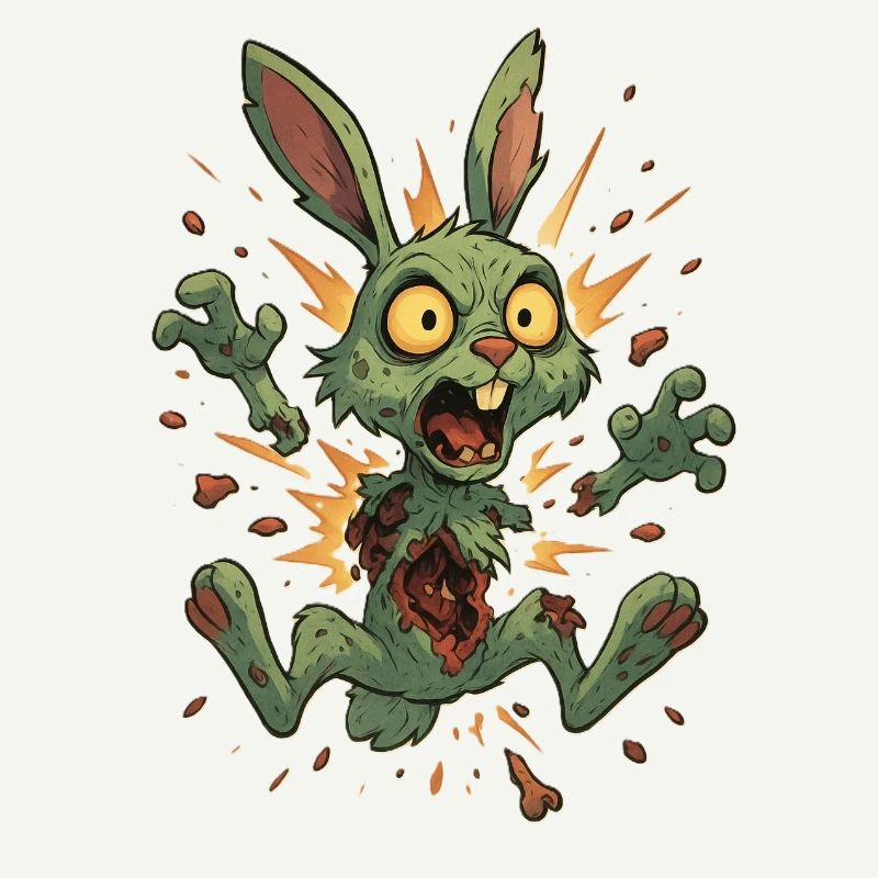 Cartoon Explosive Zombie Rabbit