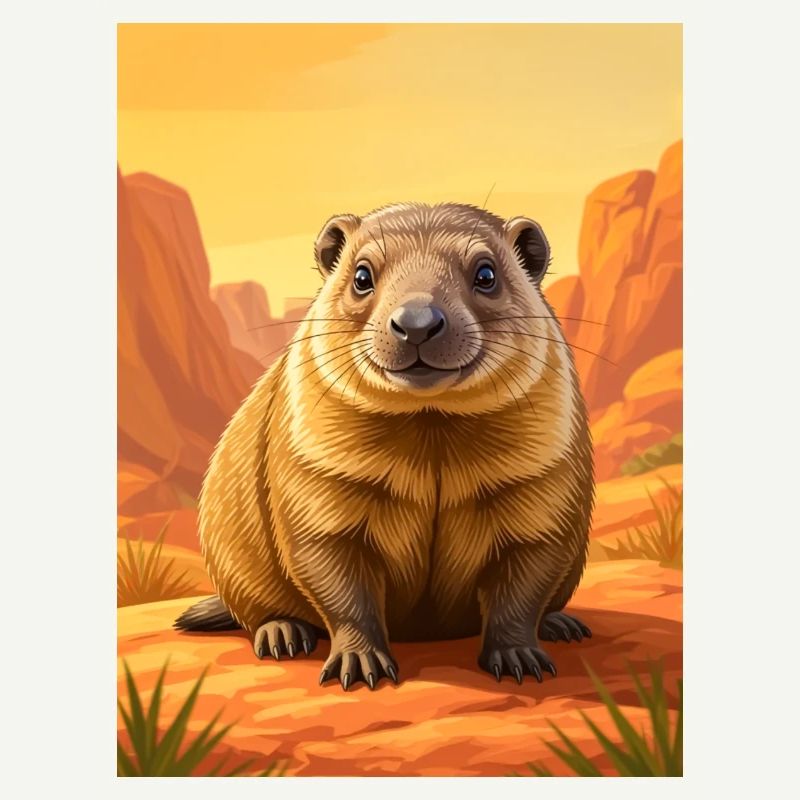 Realistic cute Comic Rock Hyrax