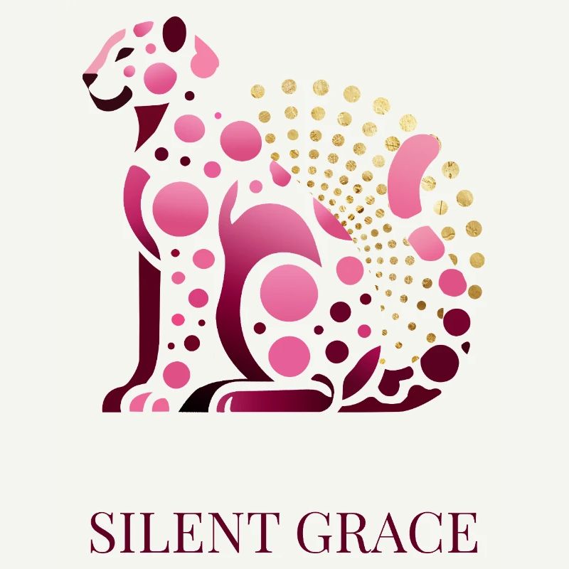 Silent Grace - Élégant design de chat rose avec