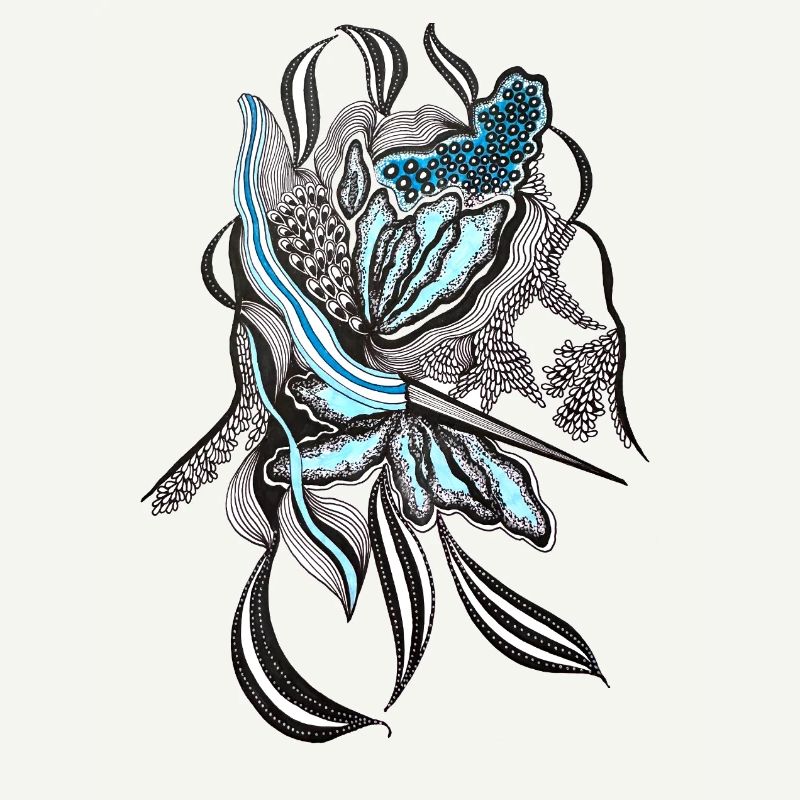 Conception de la ligne de fleur d’indigo