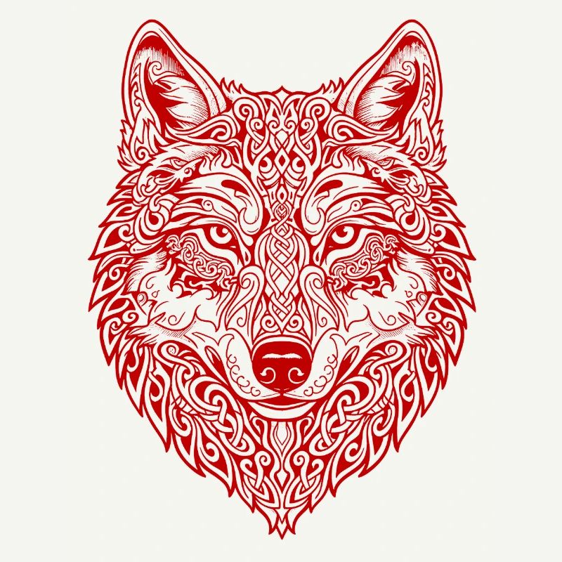 Ornamented Wolf's Head