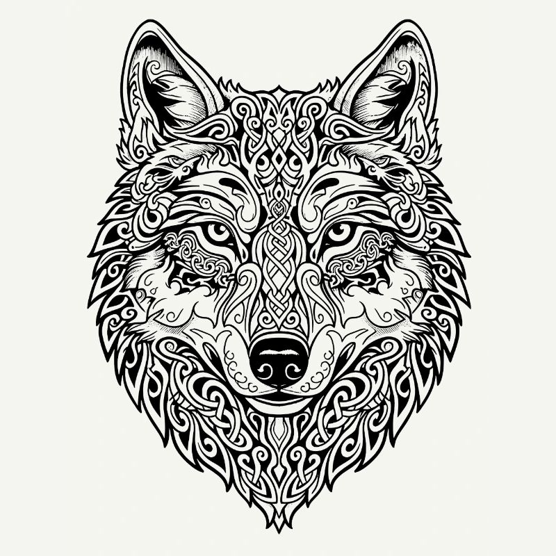 Celtic Wolf's Head