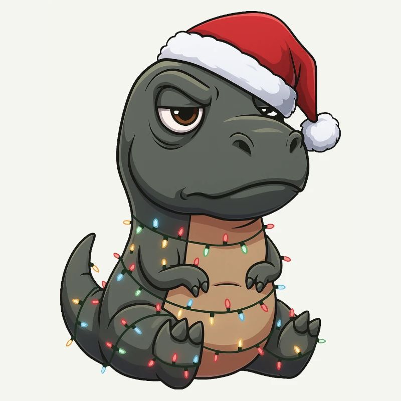 Grumpy Dino Santa Claus Clumsy Santa Gesche