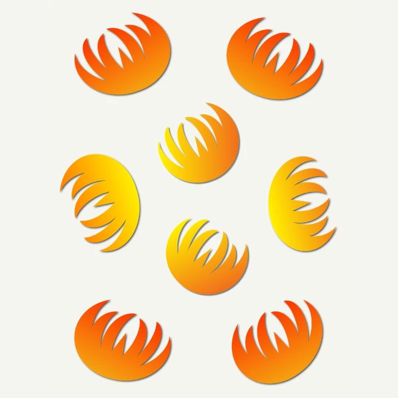 Flame Ring Pattern Yellow Orange