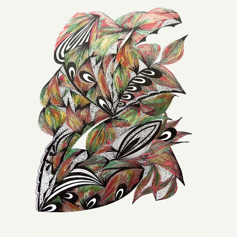 Vibrant Leaf Peacock Pattern