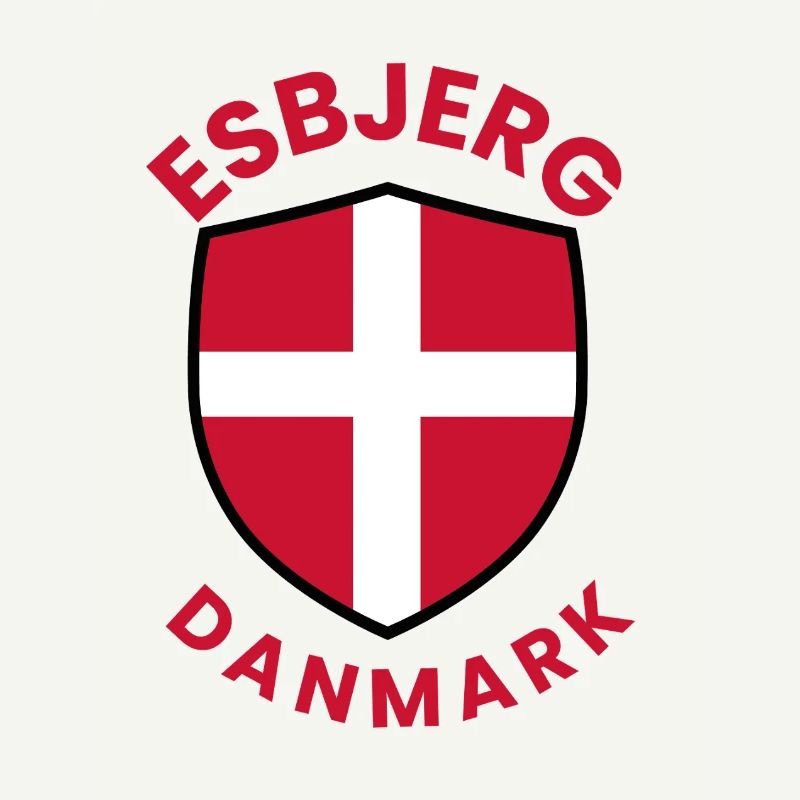 Esbjerg Denmark Shield with Danish flag