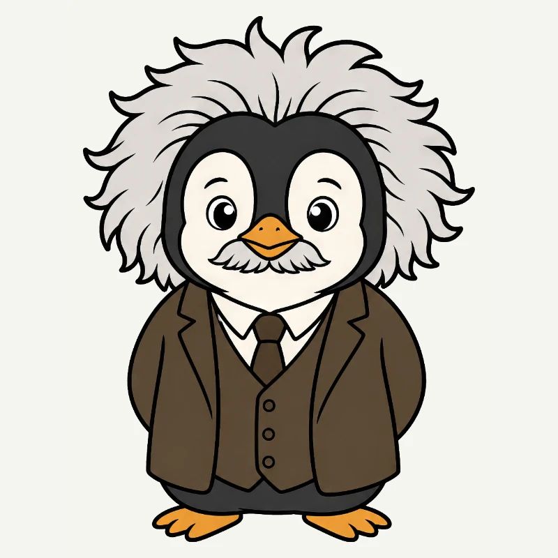 Funny Penguin Physicist Science Professor