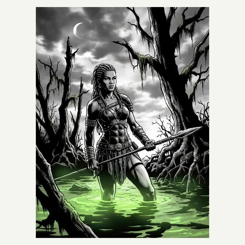 Guerrier dans le Marais Vert