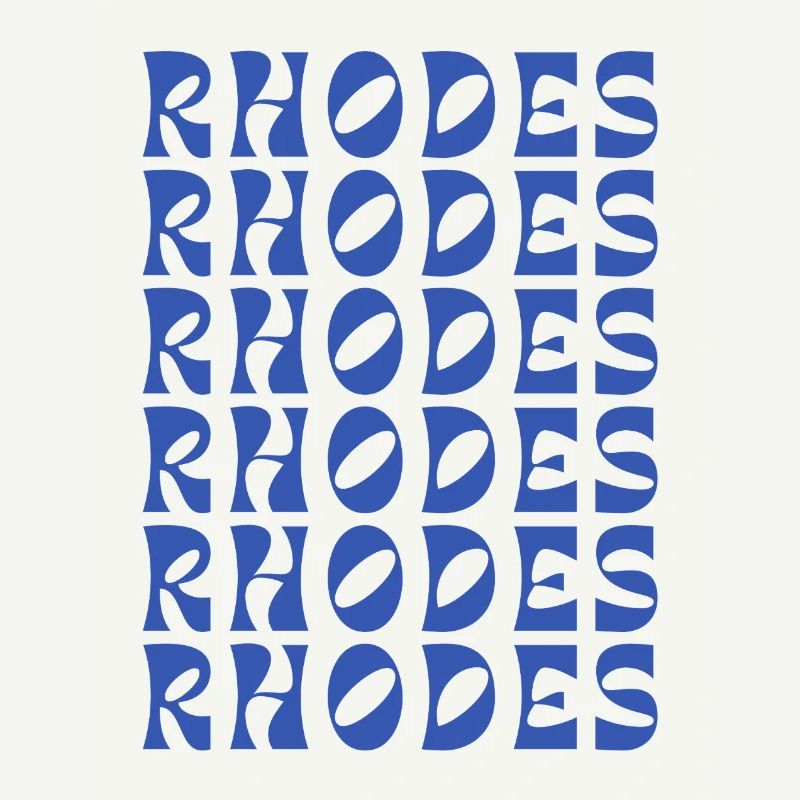Rhodes Blue Typographic Pattern