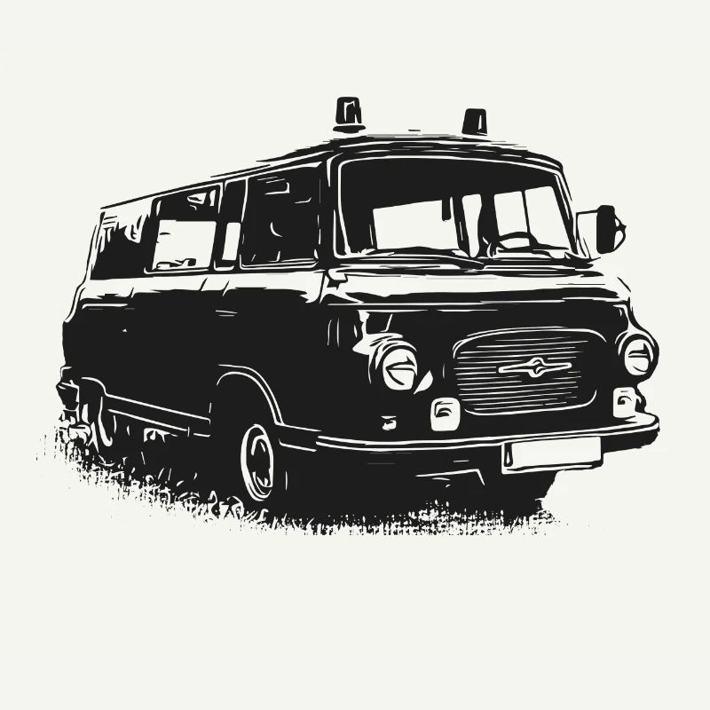 Barkas with blue light