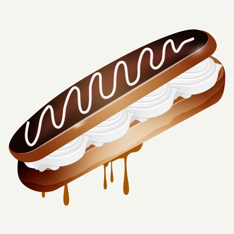 Illustration d’un éclair fourré à la crème