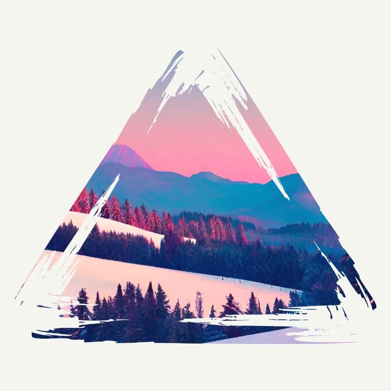 Triangle du coucher de soleil de Pastel Mountain