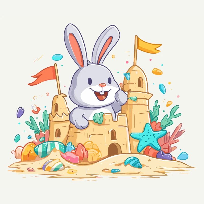 Un lapin d’été dans la basse à sable