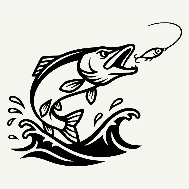 Pike Predator Black Outline