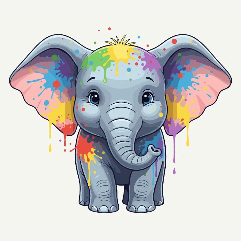 Bunter Elefanten-Splash