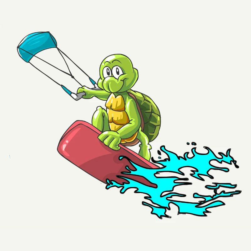 Kitesurfer turtle