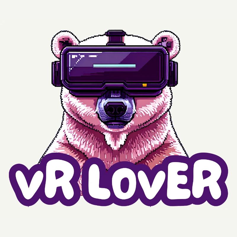 VR Bär mit Virtual Reality Brille