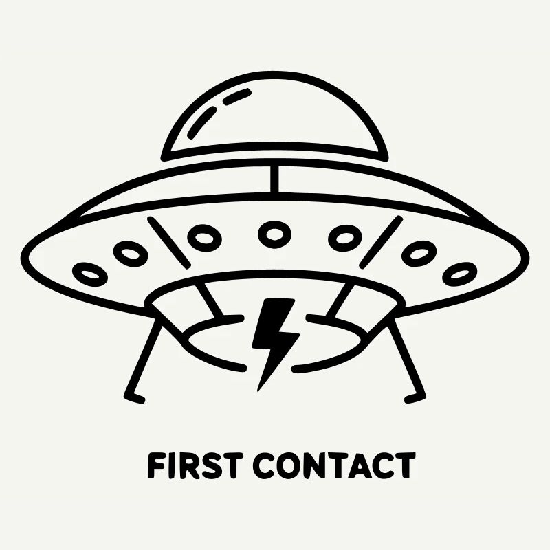 UFO First Contact Alien Lightning Vector