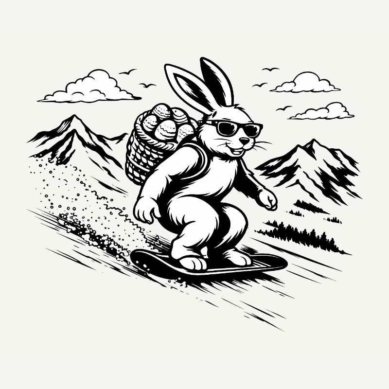 Snowboard Bunny Easter Bunny Cool Easter Vibes