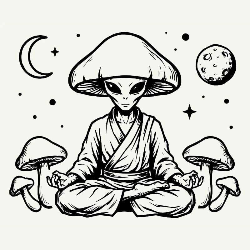 Maître champignon zen dans l’espace