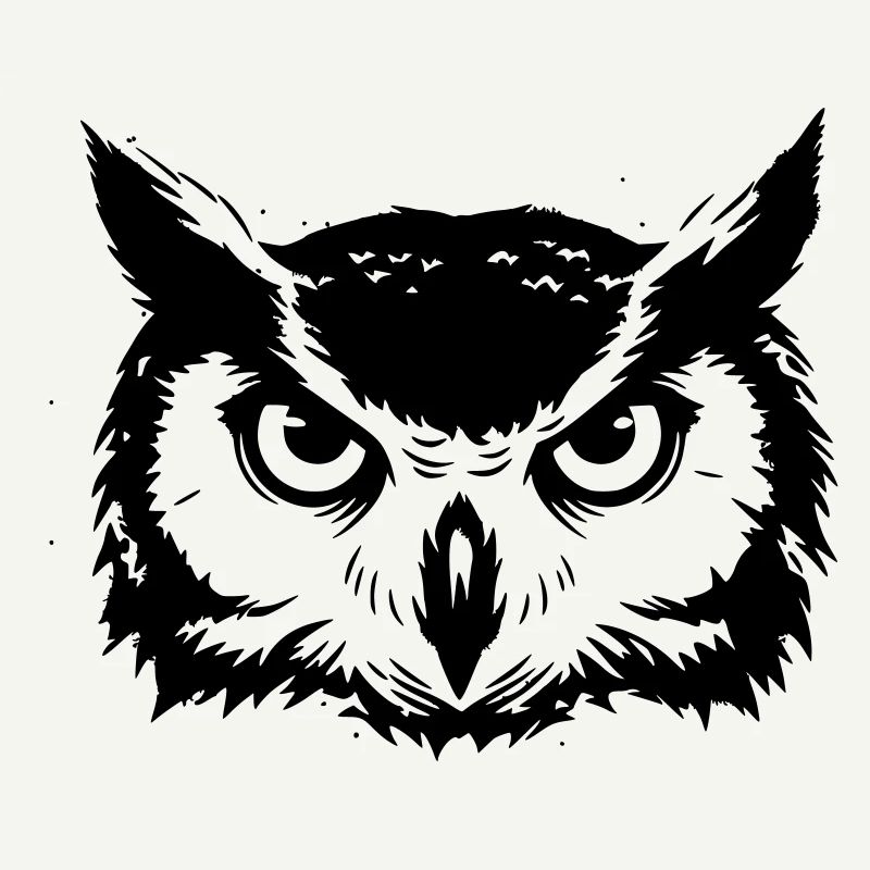 Owl Head Eagle Owl Silhouette