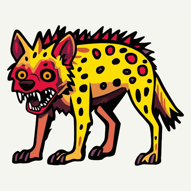 Hyena Halloween Comic Funny