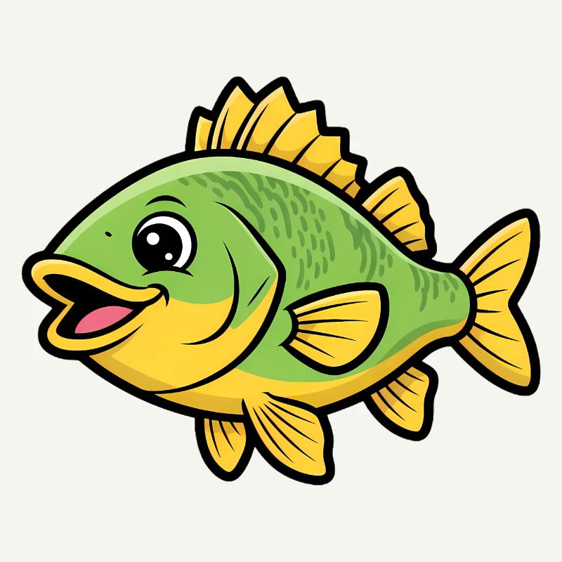 Perchaude perchaude Poisson de bande dessinée coloré