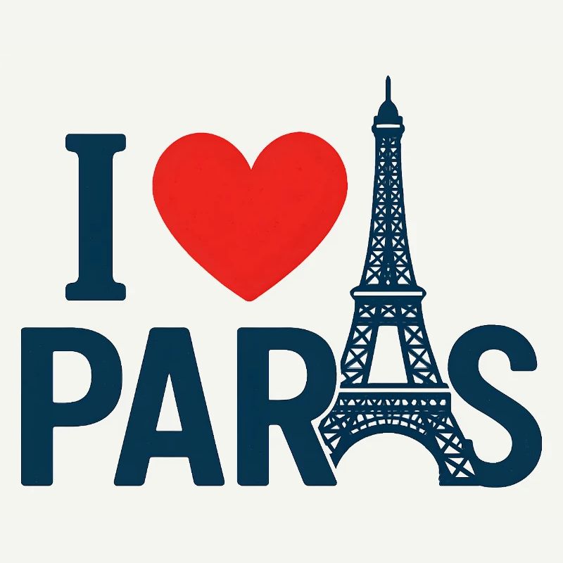 Ich liebe Paris und den Eiffelturm