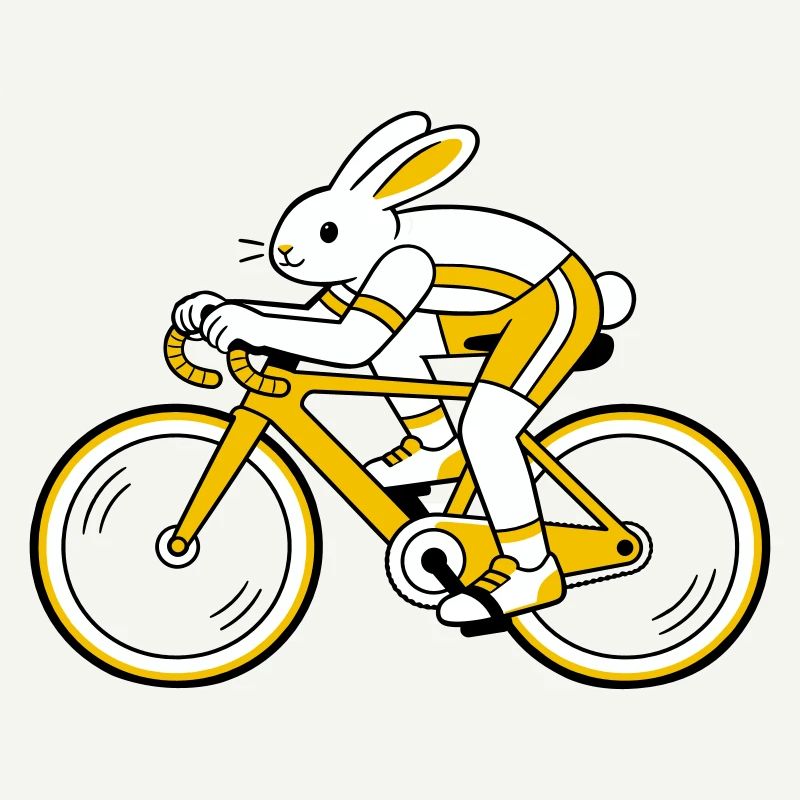 hare on a racing bike