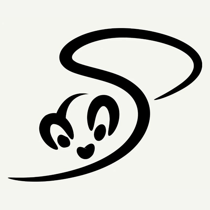 Beautiful stylized white stoat