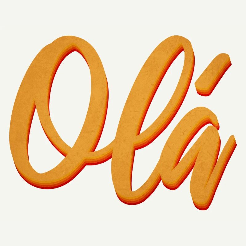 Olá Orange Script Tee