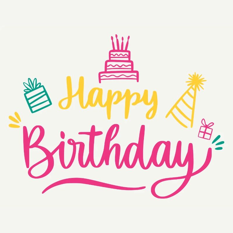 Happy Birthday Colorful Script
