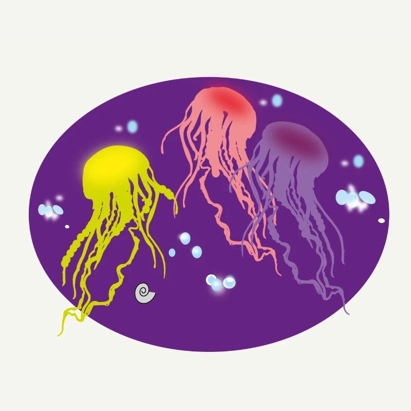 Méduse multicolore