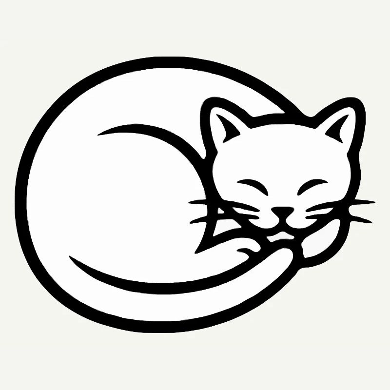 Silhouette de chat endormi