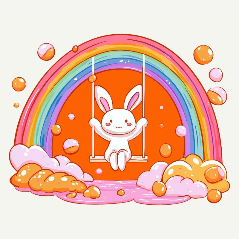Cuddly Bunny Rainbow Swing