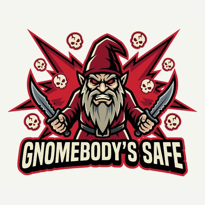 Evil Gnome, Dark Gnome, Goth Gnome, Funny Gnome