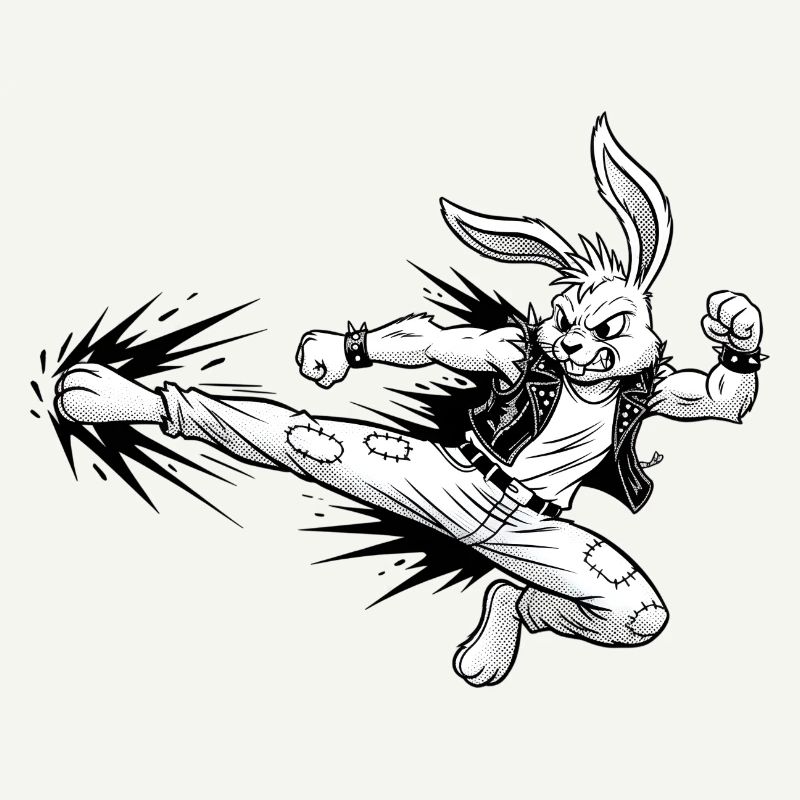 Heavy Metal Easter Bunny Rocker Easter Hardcore Bunny