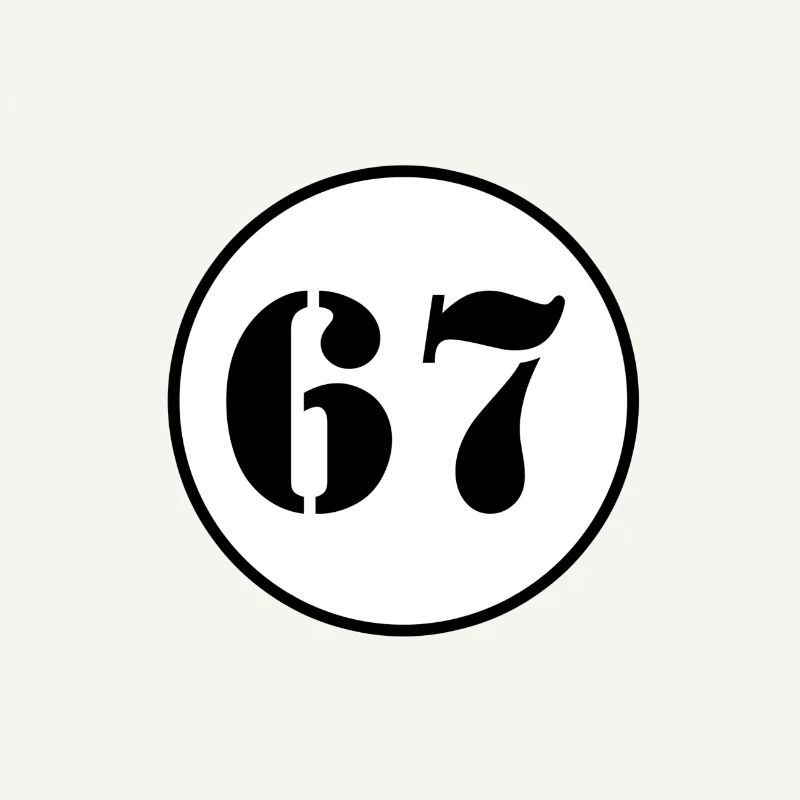 NUMMER 67 Siebenundsechzig Geburtstag Geschenk