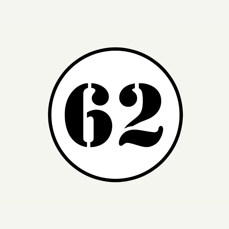 NUMMER 62 Zweiundsechzig Geburtstag Geschenk