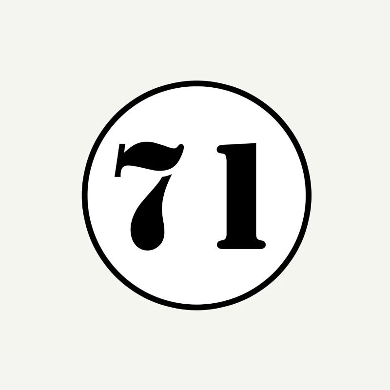 NUMMER 71 Einundsiebzig Geburtstag Geschenk