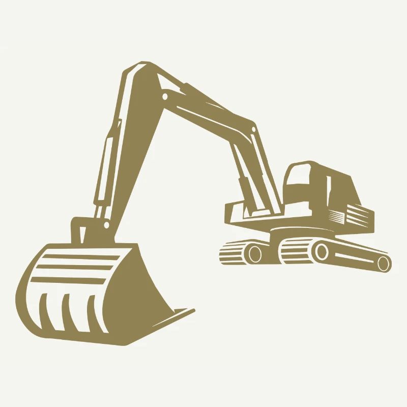 Silhouette de pelle, conception précise pour les équipements de construction