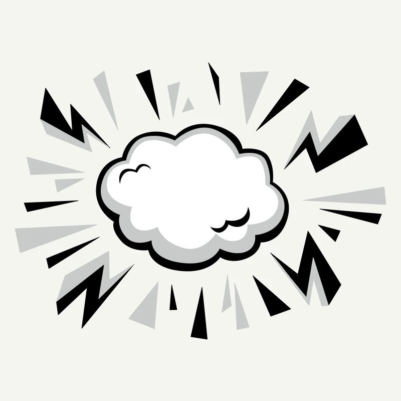 Comic Wolke mit Blitzen