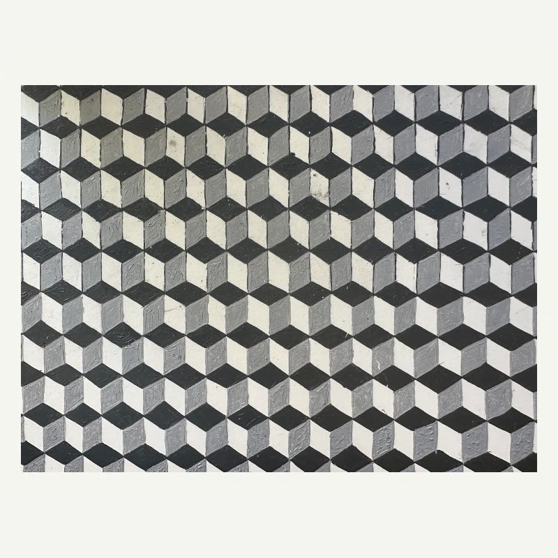 Three-dimensional cubes grayscale