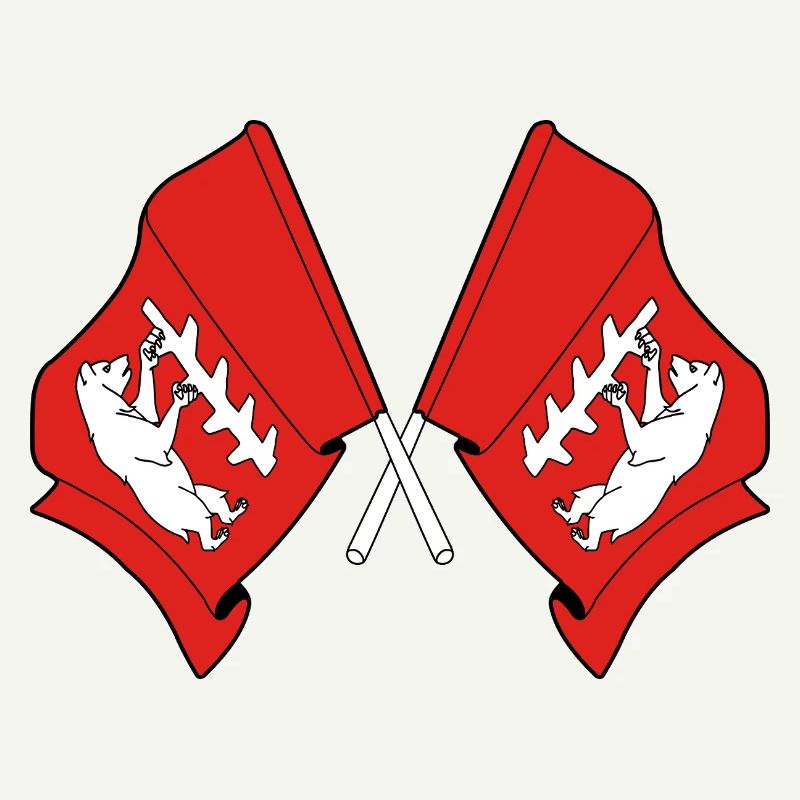 Deux drapeaux croisés du Warwickshire