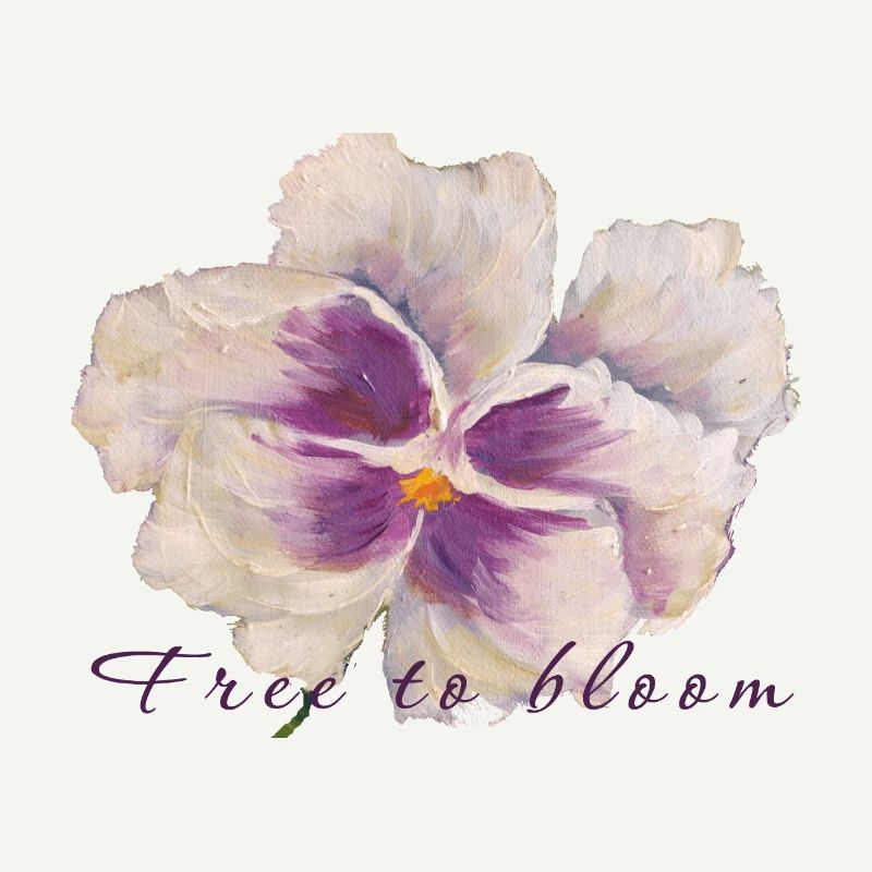 Peinture de fleurs en pensée blanche - Libre de fleurir