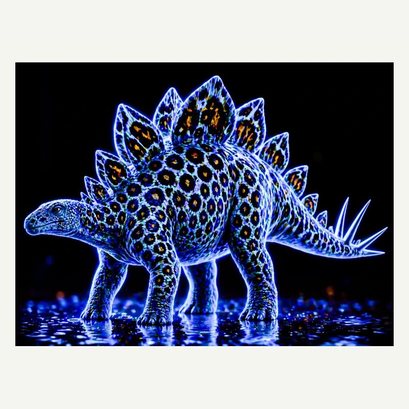 Neon Stegosaurus Glow Pattern