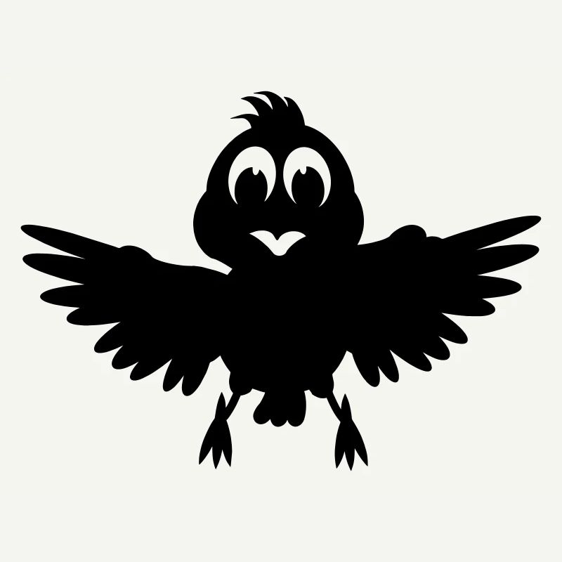 Bird with spreading wings shadow image