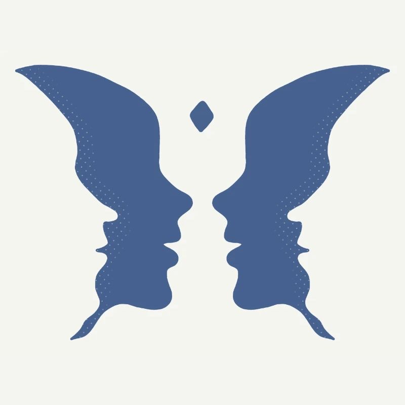 Küssende Gesichter oder ein Schmetterling